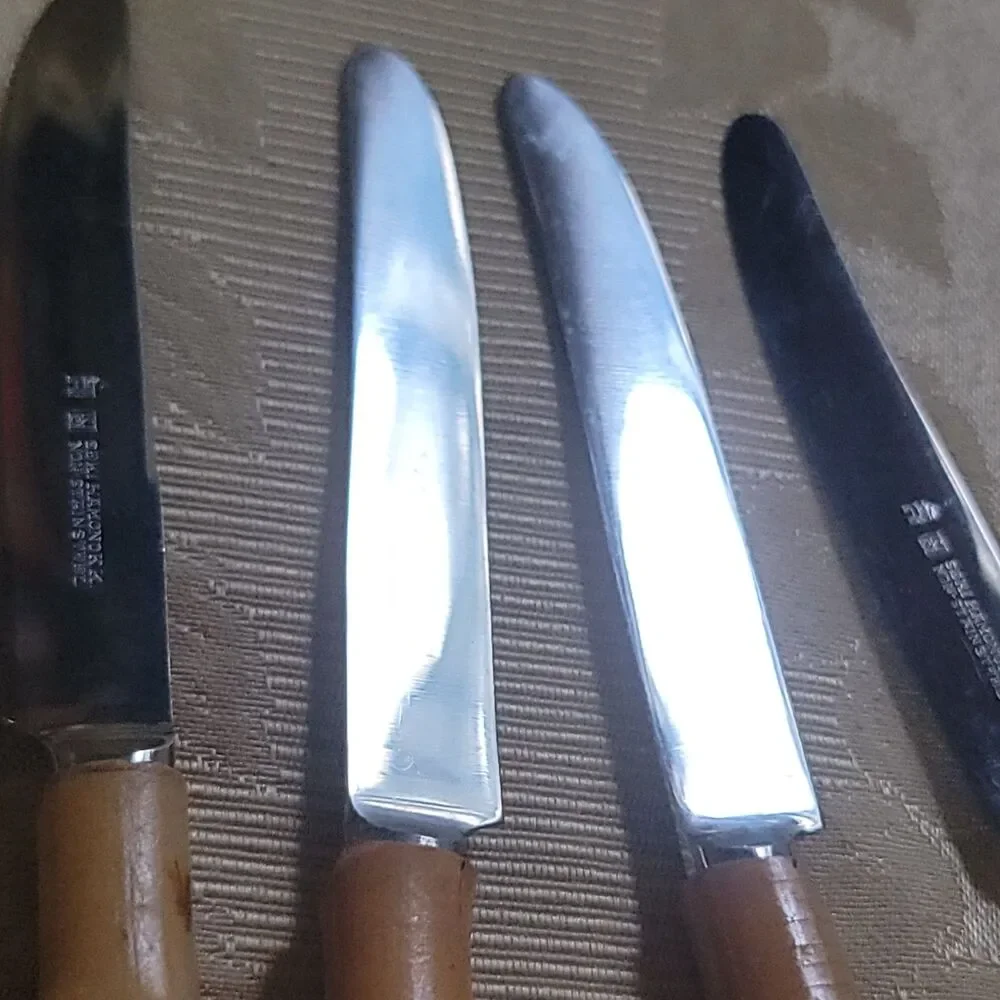 Seki Hamono KK Bamboo Handle Knives Set of 6 Cocktail/Appetizer New, old stock